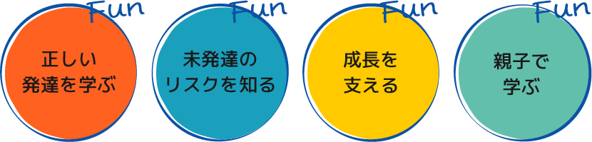 正しい発達を学ぶ 未発達のリスクを知る 成長を支える 親子で学ぶ
